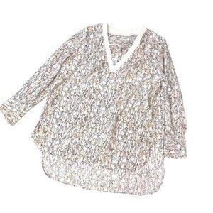 Women's 2X Blouse Long Sleeve Nordstrom Top Lightweight Office Casual‎ High-Low